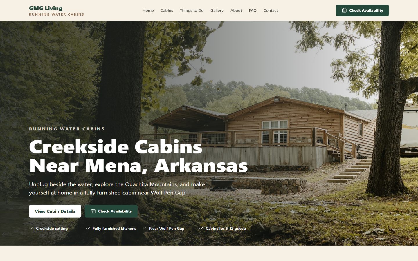 GMG Living website homepage screenshot